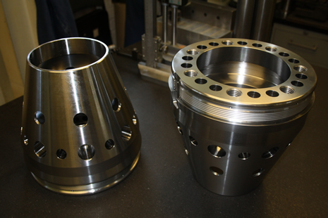 A component machined from solid bar on a CNC Lathe and Machining Centre